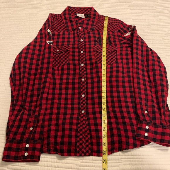 Harley Davidson Men Buffalo Plaid Snap embroidered/Patches Long Sleeve(Lg) - Picture 15 of 15